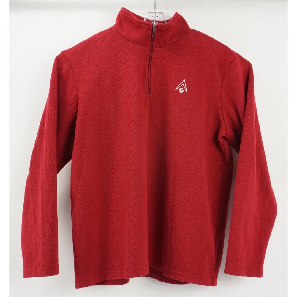 Sherpa Adventure Gear Men's XL Red Knit Cotton Blend 1/4 Zip Mock Neck‎ Sweater
